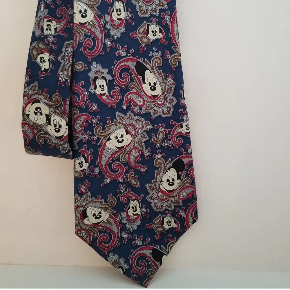 Vintage Mickey Inc Disney Mickey Mouse Theme Neck Tie 100% Silk
